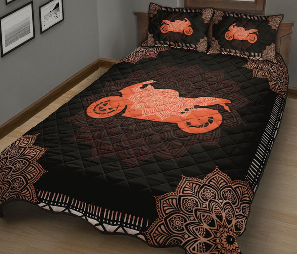 Biker Quilt Bed Set 94 - Love Quilt Bedding Set