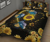 Dolphin Heart Light Sunflower Style Quilt Bed Set - Love Quilt Bedding Set