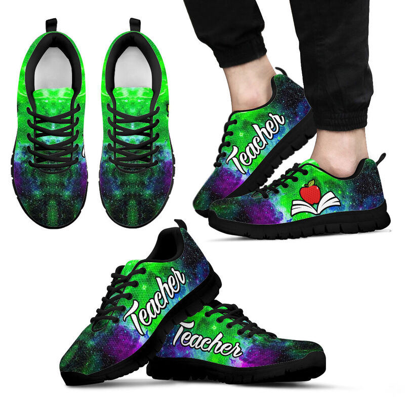 Teacher- Galaxy Green Purple Kd Sneakers, Running Shoes, Shoes For Women, Shoes For Men, Cu- Love Sneakers