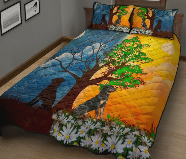 Rottweiler Moon And Sun - Quilt Bed Set - Love Quilt Bedding Set