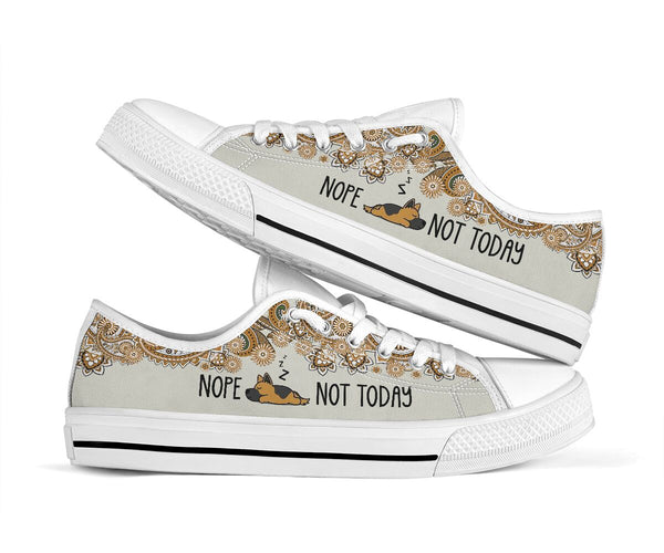 German Shepherd - Nope Not Today -low TopShoe - Love Love Top Shoes