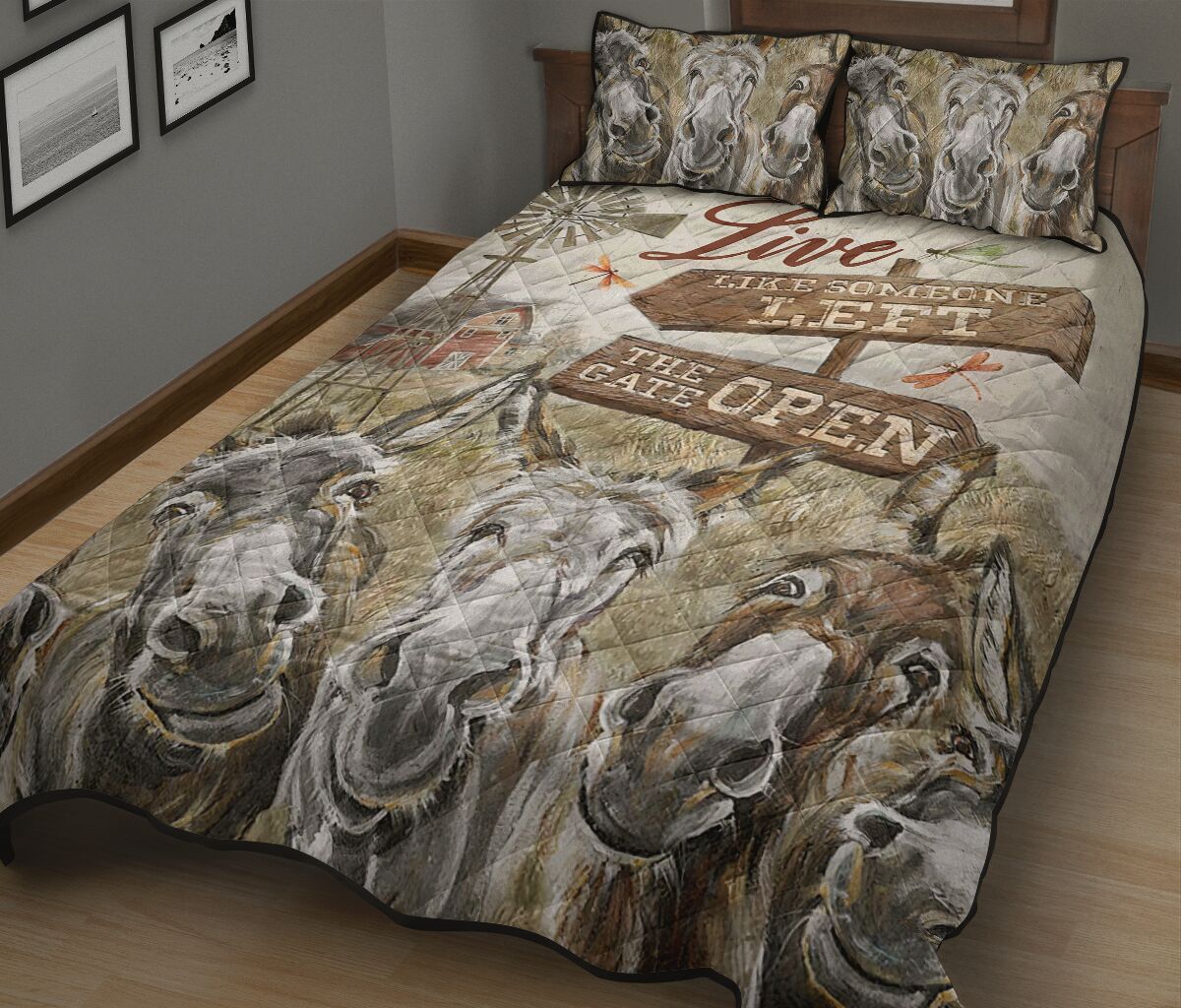 Quilt Bed Set - Farming - Donkey 80 - Love Quilt Bedding Set