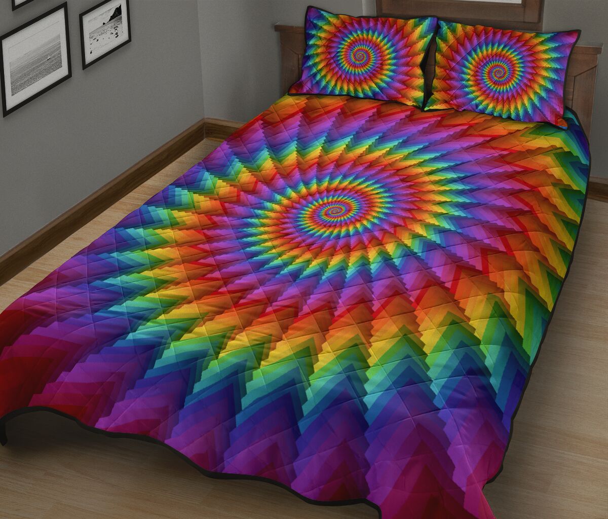 Colorful Tornado Hippie Quilt Bed Set - Love Quilt Bedding Set