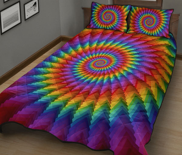 Colorful Tornado Hippie Quilt Bed Set - Love Quilt Bedding Set