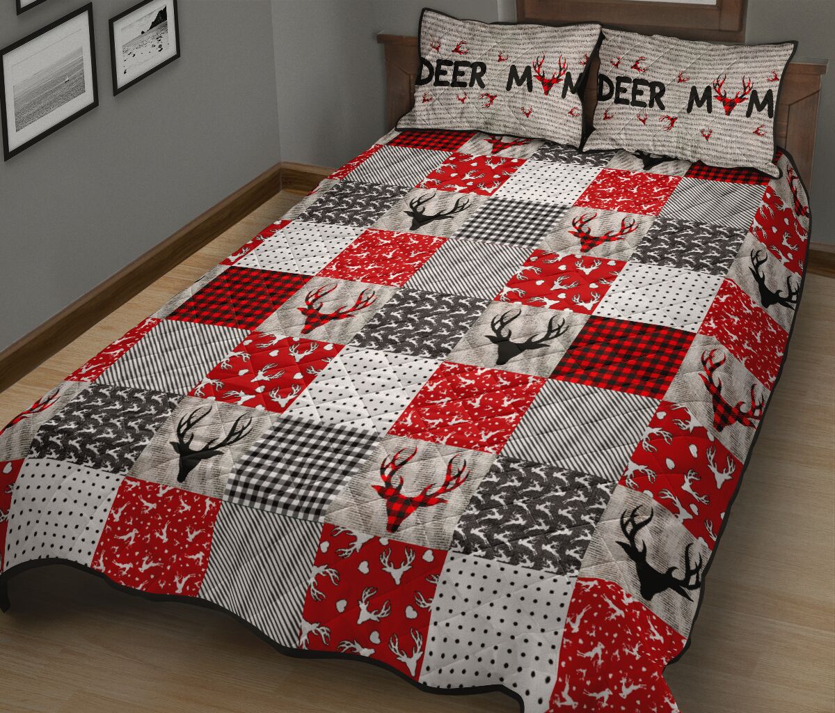 Deer Pattern Style Quilt Bed Set - Love Quilt Bedding Set
