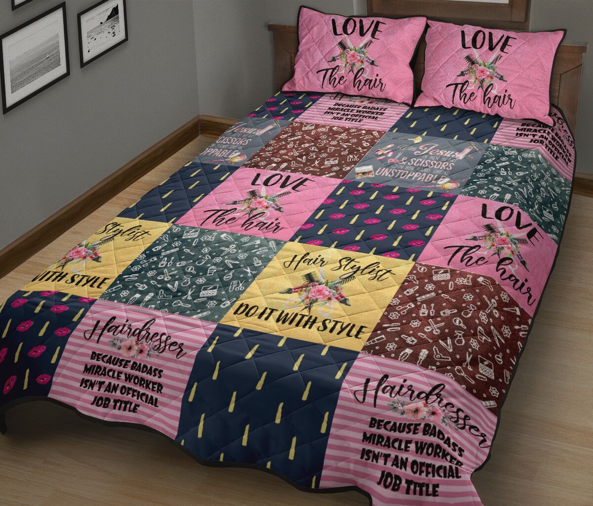 Hairstylist Love The Hair - Bed Set - Love Quilt Bedding Set