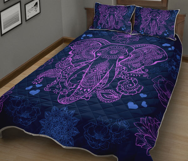 Elephant Mandala Flower Blue - Love Quilt Bedding Set