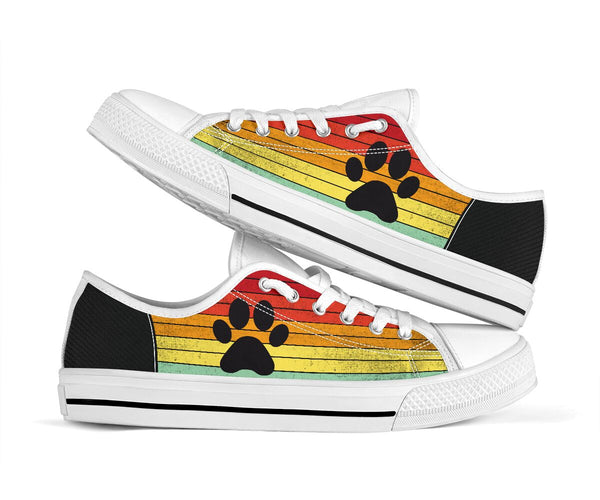 Dog Paw Rainbow Color - Low Top Shoe - Love Love Top Shoes