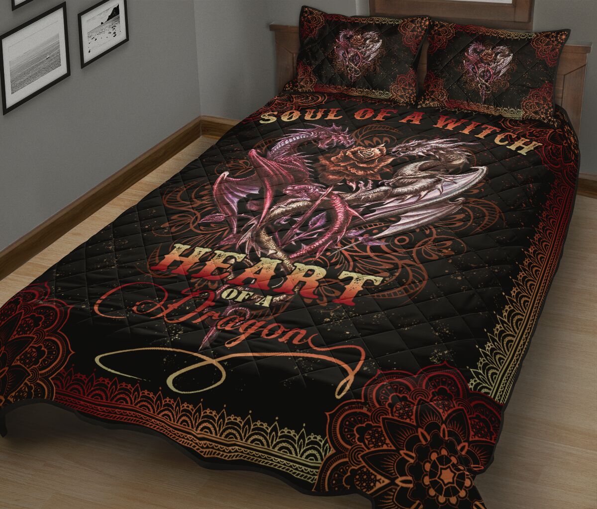 Soul Of A Witch Mandala Style Quilt Bed Set - Love Quilt Bedding Set