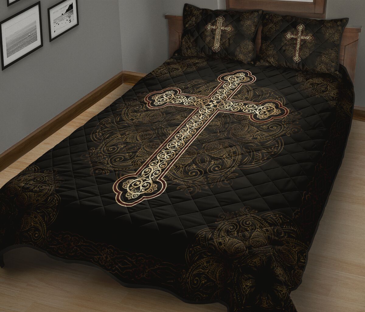 Cross Mandala Quilt Bed Set - Love Quilt Bedding Set