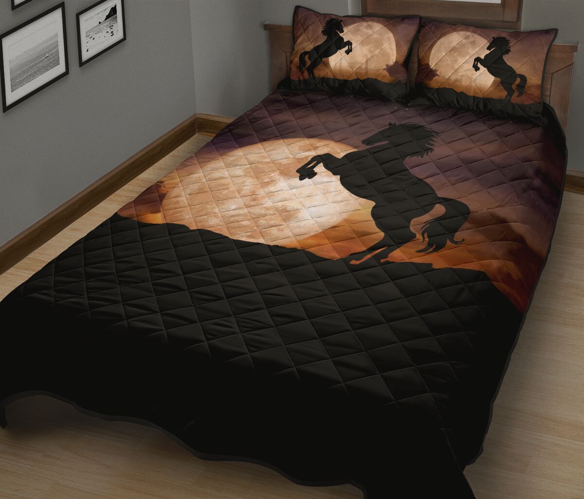 Horse With Moon - Bed Set - Love Quilt Bedding Set