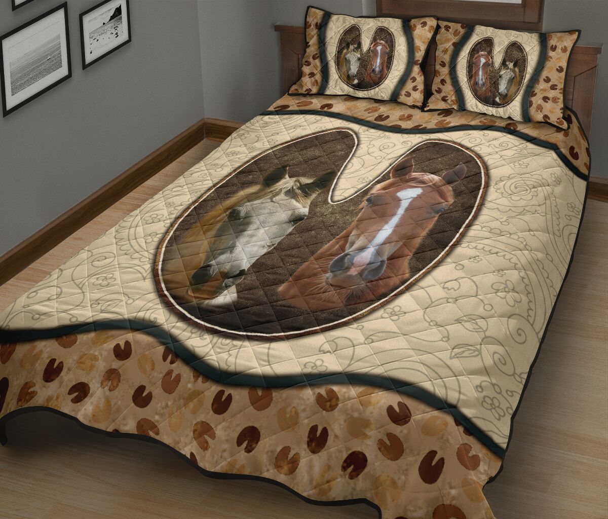 Horse Paw Vintage - Bed Set - Love Quilt Bedding Set