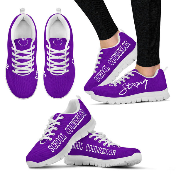School Counselor Strong Purple Sneakers, Runni- Love Sneakers
