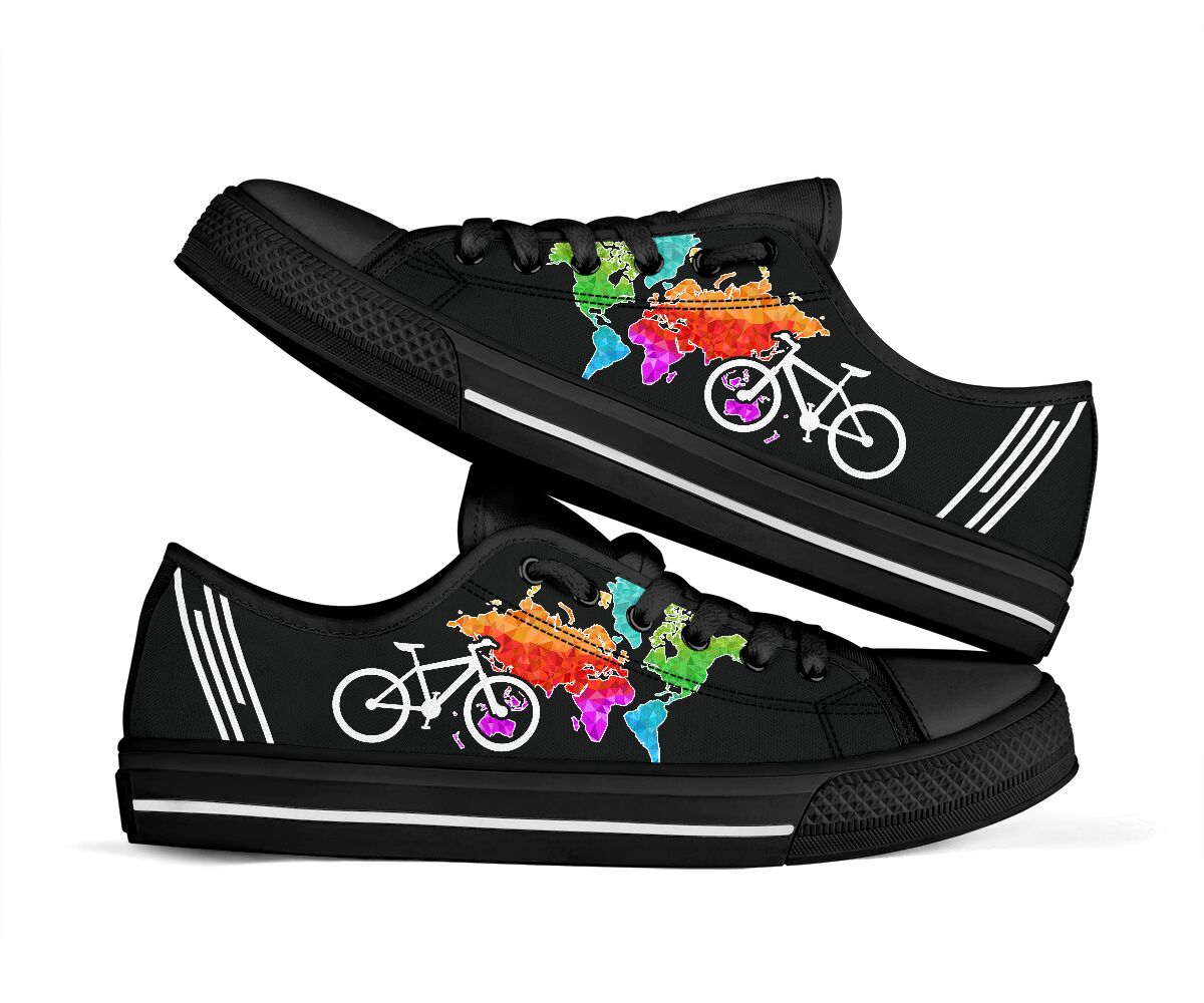 Mountain And Map Color - Low Top Shoe - Love Love Top Shoes