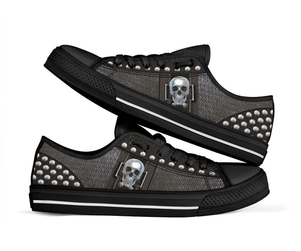 Skull Metal Low Top Shoe - Love Low Top Shoes