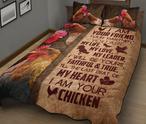 Chicken Quote Style Quilt Bed Set- Love Quilt Bedding Set