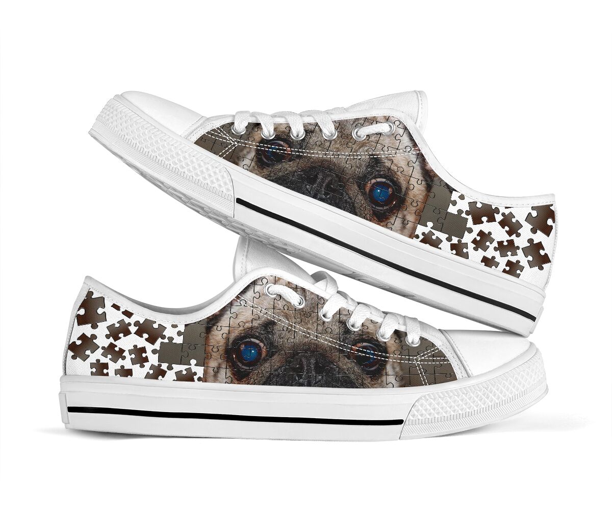 Pug Eyes Puzzles - Low Top Shoe - Love Love Top Shoes