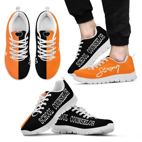 School Counselor Strong Orange Black Kd Sneakers, Runni- Love Sneakers