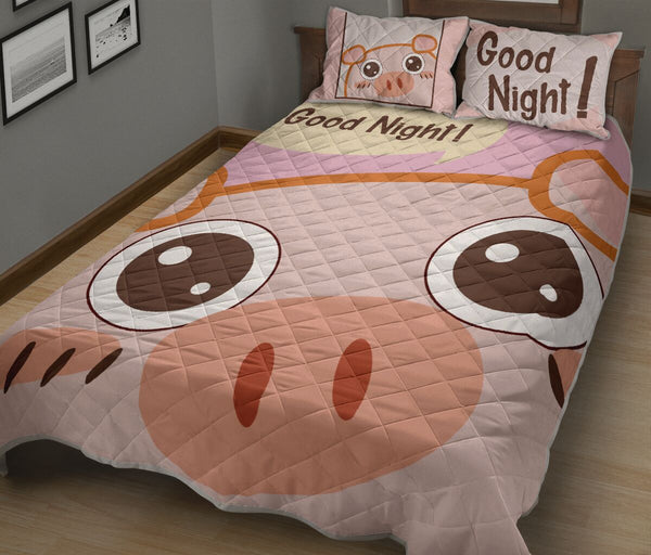 Pig Good Night - Love Quilt Bedding Set