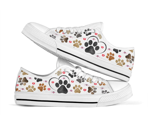 Dog Paw White - Low Top Shoe - Love Love Top Shoes