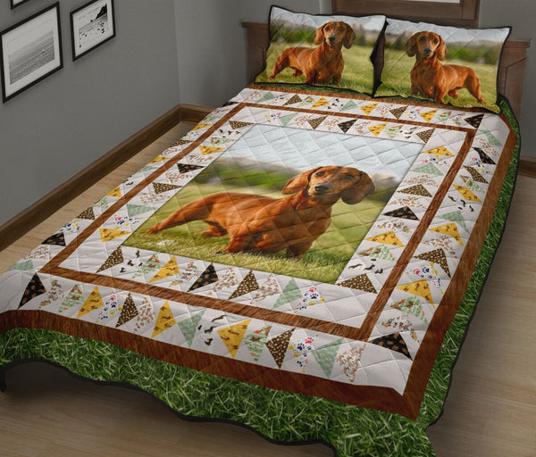 Dachshund Outside - Bed Set - Love Quilt Bedding Set