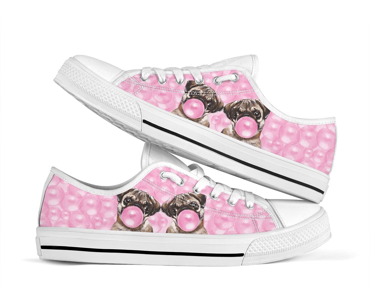 Pug Bubble Gum - Low Top Shoe - Love Love Top Shoes