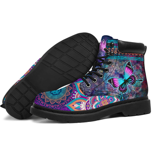 Butterfly Galaxy Mandala Boot Sky - Love All Season Boots