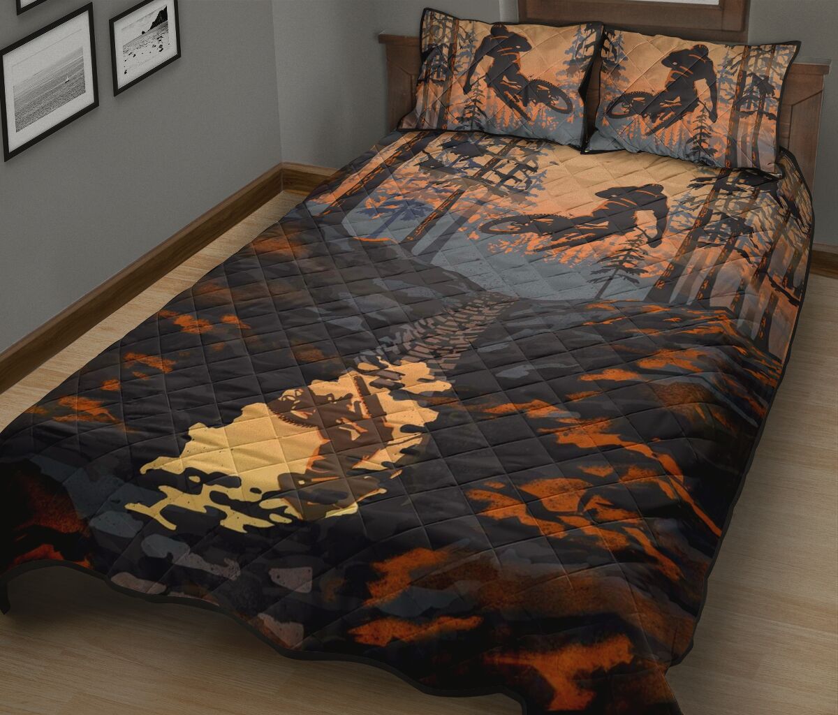 Mountain Bike Sunset - Bed Set - Love Quilt Bedding Set