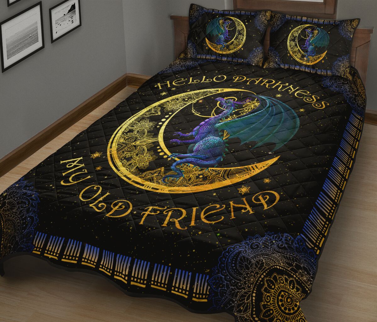 Dragon Moon Old Friend Quilt Bed Set - Love Quilt Bedding Set