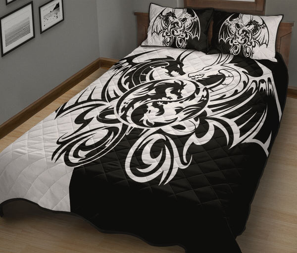 Dragons Vector Quilt Bed Set - Love Quilt Bedding Set