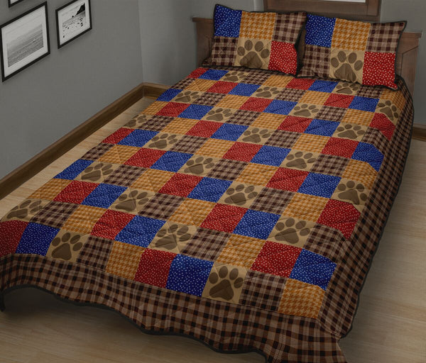 Dog Paw Square - Bed Set - Love Quilt Bedding Set