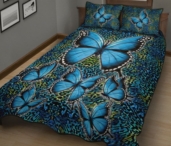 Butterfly Skin Background Real Style Quilt Bed Set - Love Quilt Bedding Set