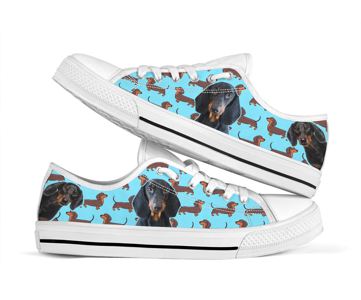 Dachshund Funny Pattern Low Top Shoes - Love Low Top Shoes