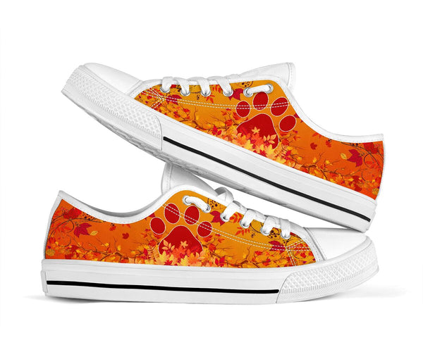 Dog Mom Leaf Autumn - Low Top Shoe - Love Love Top Shoes