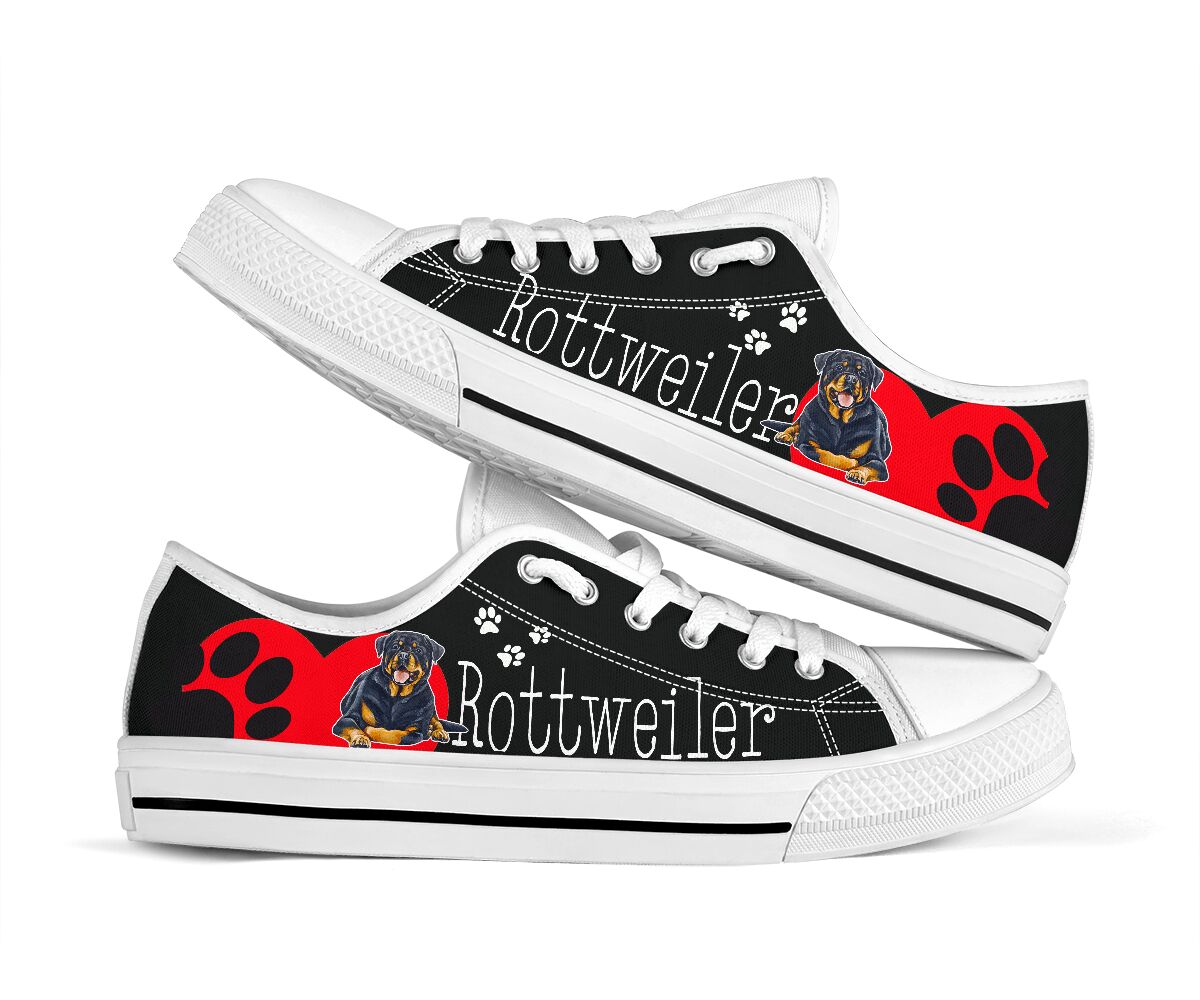 Rottweiler Heart - Low Top Shoe - Love Love Top Shoes