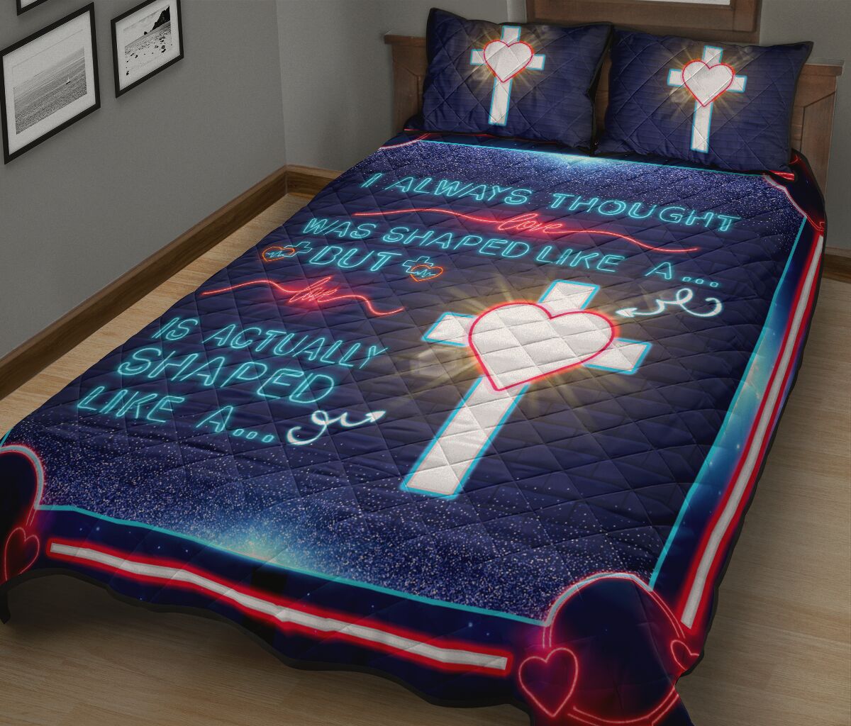 I Always Thought Neon Quotes Style Quilt Bed Set - Love Quilt Bedding Set