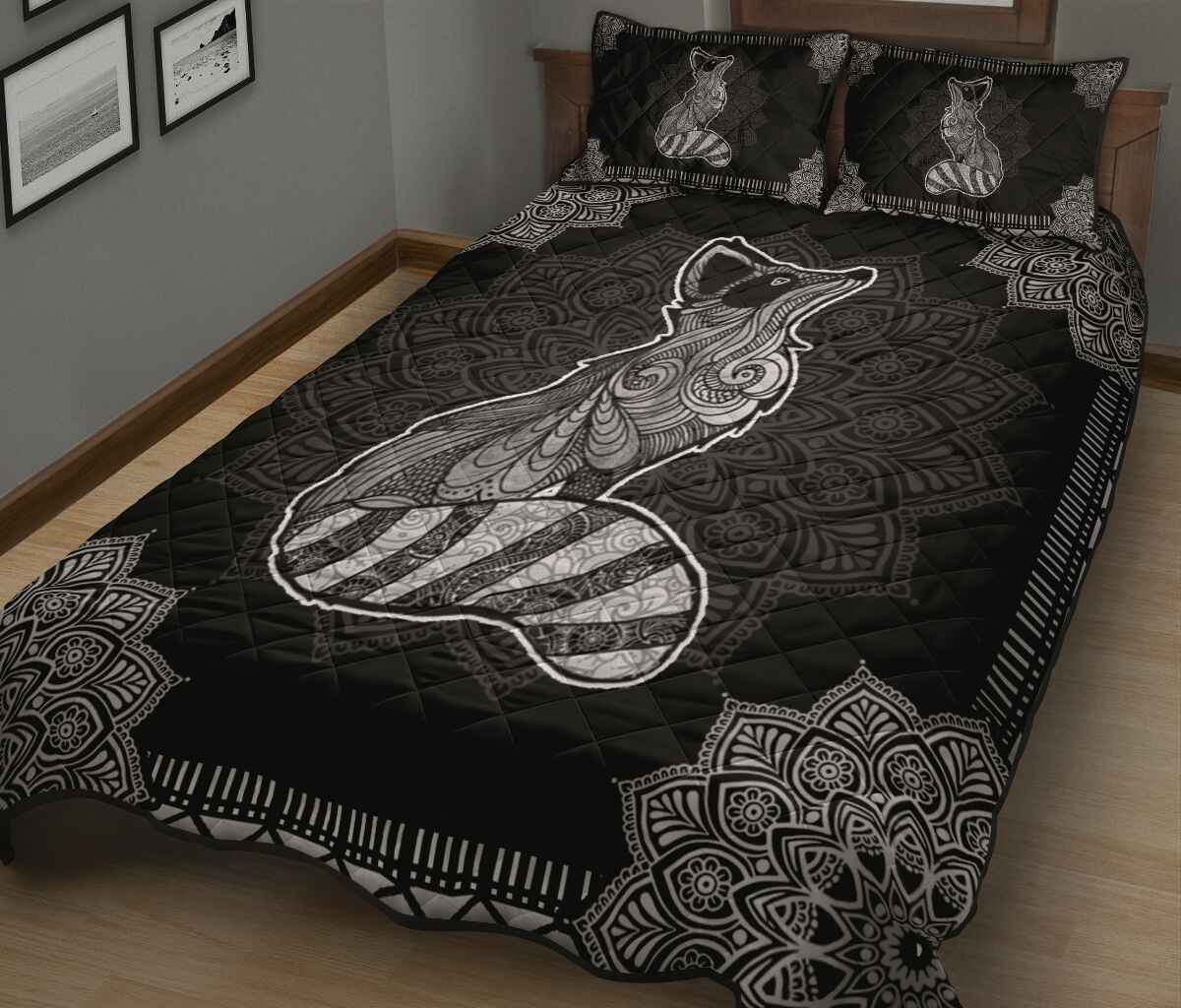 Raccoon Quilt Bed Set 15 - Love Quilt Bedding Set