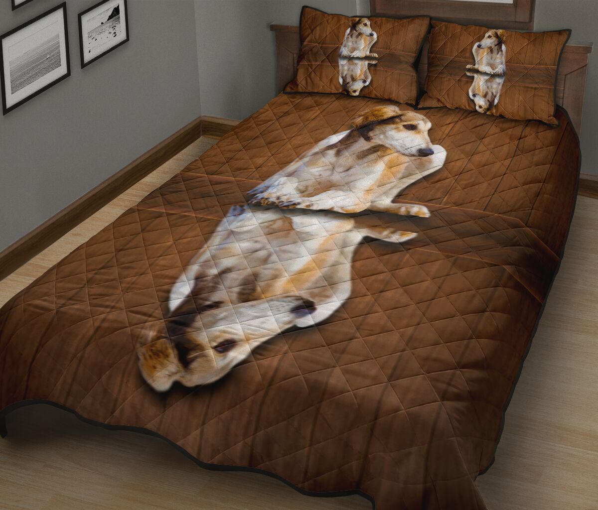 Saluki Dog Quilt Bed Set - Love Quilt Bedding Set