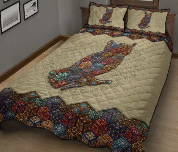 Quilt Bed Set - Owl - Mandala 4 - Love Quilt Bedding Set