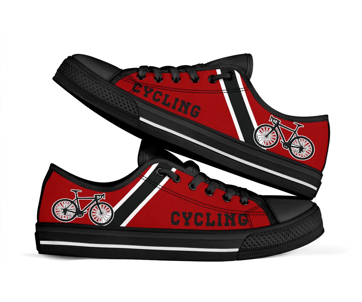 Cycling Background Red Shoe - Love Love Top Shoes