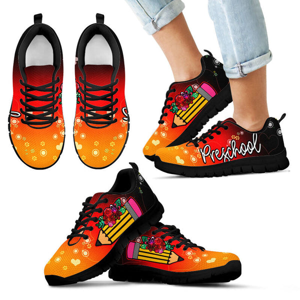 Preschool Pencil Flower Bro Sneakers, Running Shoes, Shoes For Women, Shoes For Men, Custom - Love Sneakers