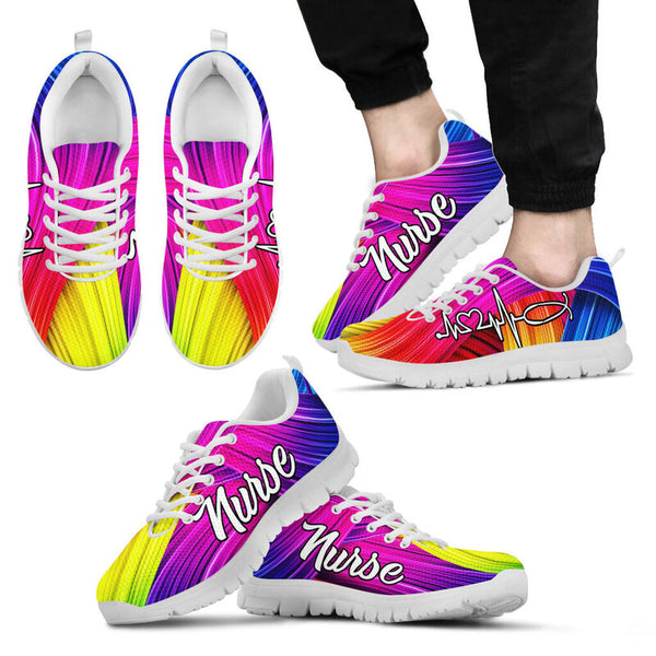 Nurse Rainbow Sneakers, Running Shoes, Shoes For Women, Shoes For Men, Custom Shoes, L- Love Sneakers