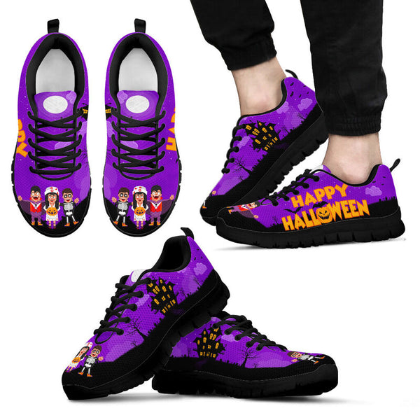 Happy Halloween Nurse Purple Shoes Sneakers, Running Shoes, Shoes For Women, Shoes For Men, - Love Sneakers