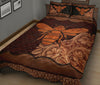 Bee Carving Leather Skin Style Quilt Bed Set - Love Quilt Bedding Set