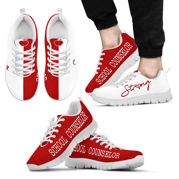 School Counselor Strong Red White Kd Sneakers, Runni- Love Sneakers