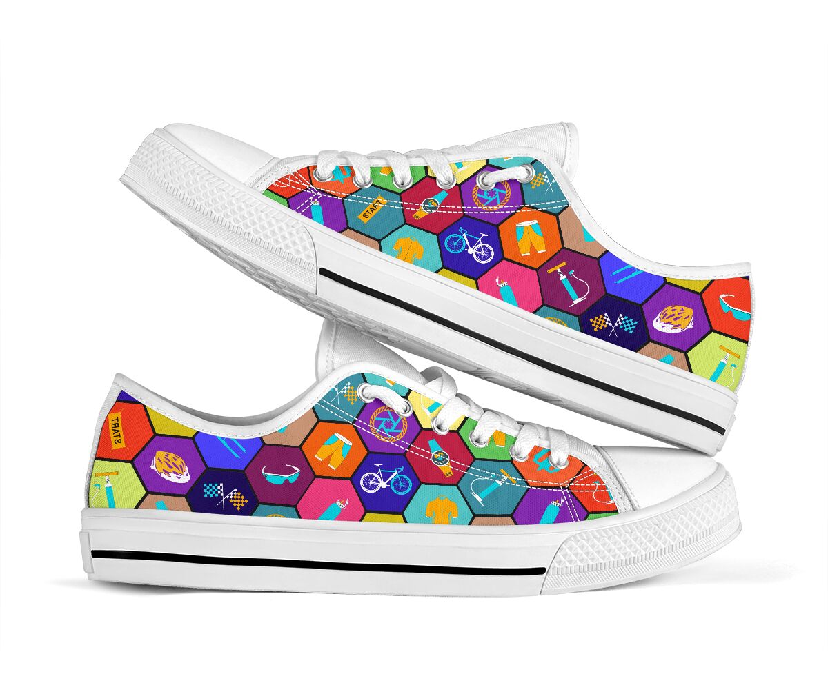 Cycling Hexagon - Low Top Shoe - Love Love Top Shoes