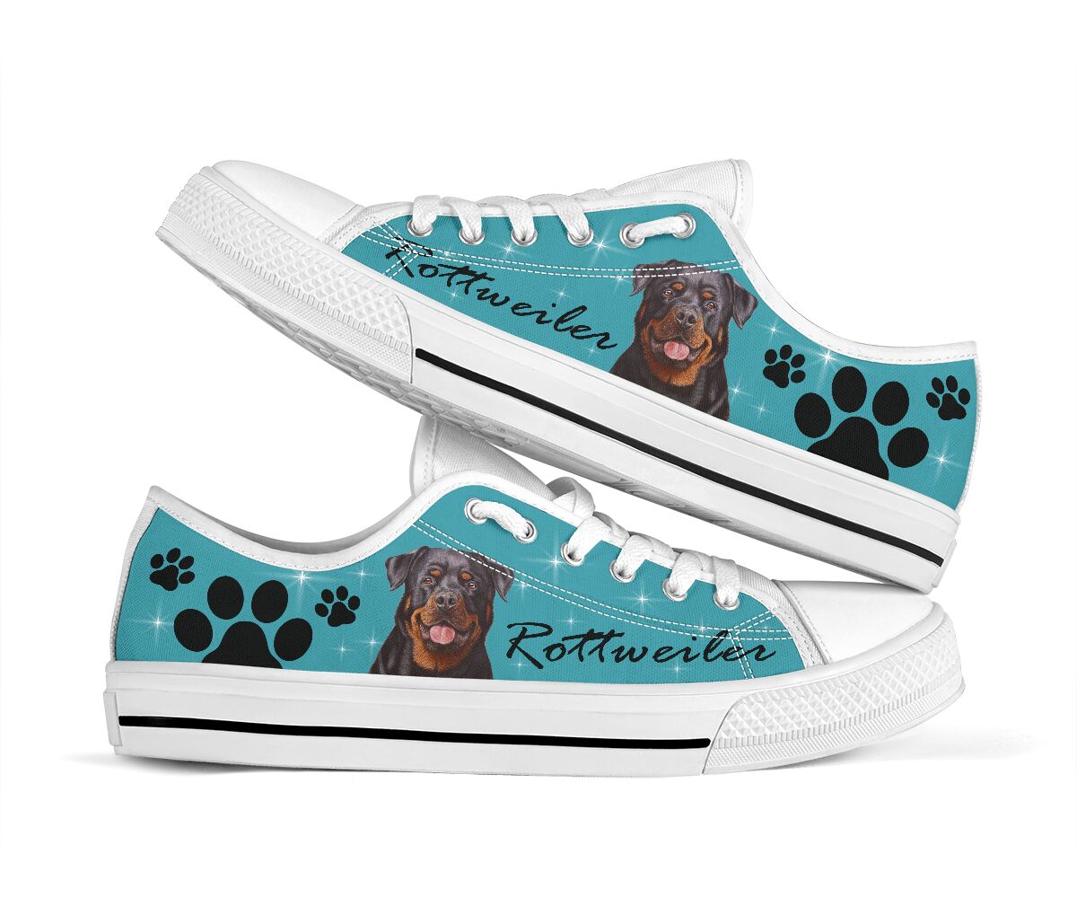 Rottweiler And Paw - Low Top Shoe - Love Love Top Shoes