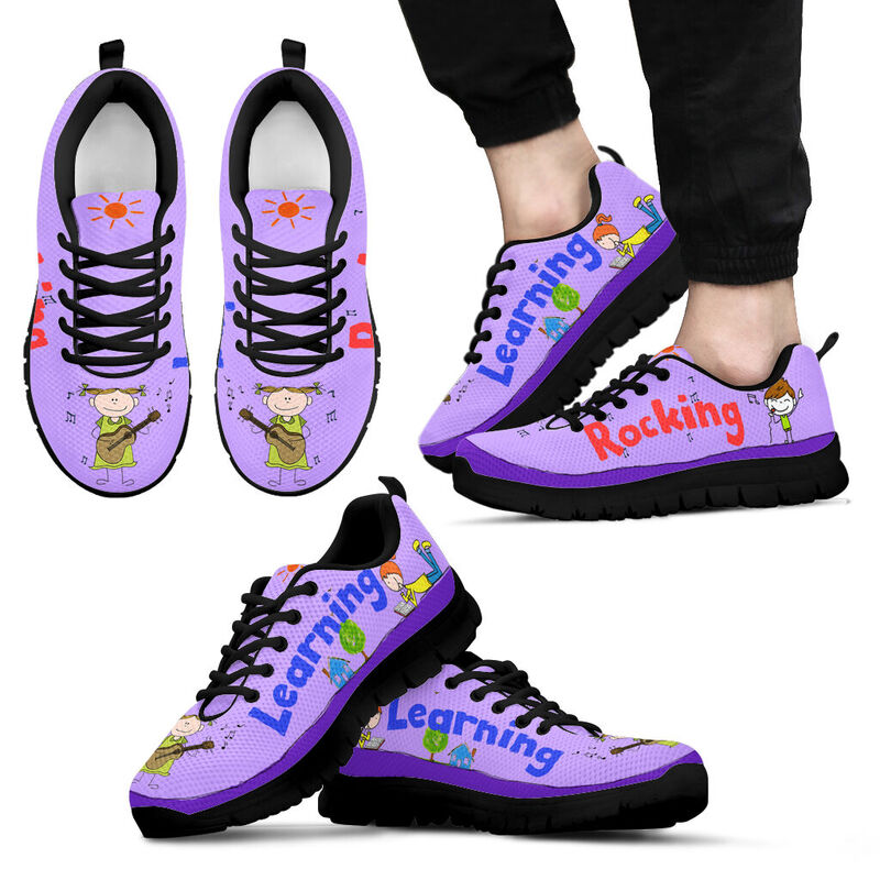 Learning &ampamp Rocking Purple Sneakers, Runni- Love Sneakers
