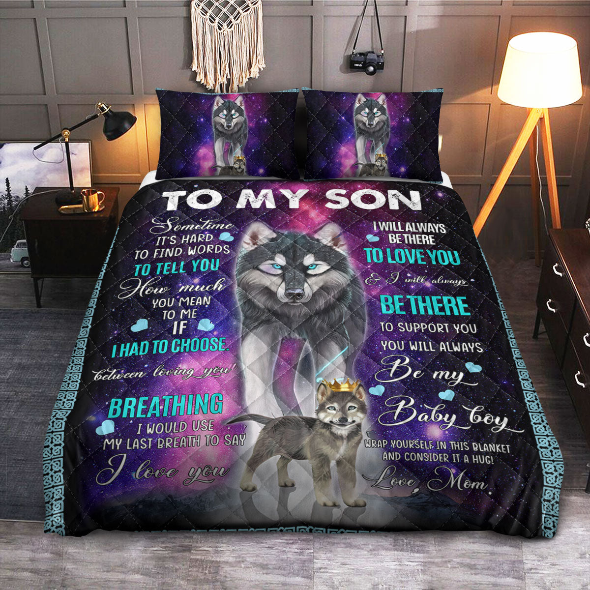 FSN To My Son  Quilt Bedding Set