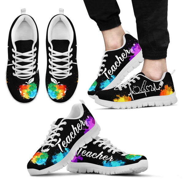 Teacher Art Color White Soles Sneakers, Running Shoes, Shoes For Women, Shoes For Men, Cust- Love Sneakers